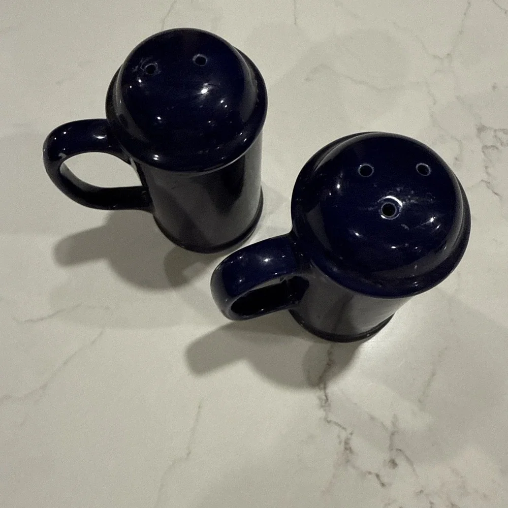 Cobalt Blue Ceramic Salt Pepper Shaker 4.75